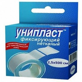 Лейкопластырь фиксирующий УНИПЛАСТ н/ткан осн 2,5 х 500см