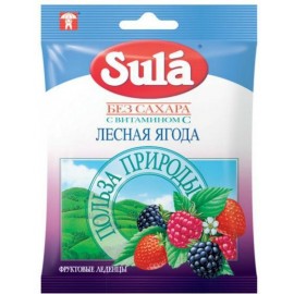 Sula Лесная ягода Леденцы без сахара с витамином С и натуральным соком 60г пак