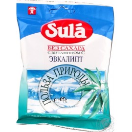 Sula Эвкалипт Леденцы без сахара с витамином С и маслом эвкалипта 60г пак
