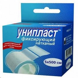 Лейкопластырь фиксирующий УНИПЛАСТ н/ткан осн 5 х 500см