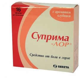 Суприма-ЛОР таб д/рассас (клубничные) N16 стрип ПК