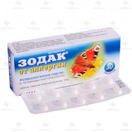 Зодак таб п.п.о. 10мг N30 уп кнт-яч ПК <10*3>