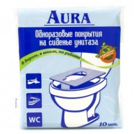 Покрытие на сиденье унитаза однораз AURA (5518) N10 уп