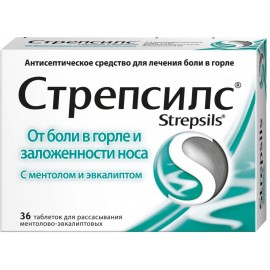 Стрепсилс с Ментолом и Эвкалиптом таб д/рассас (ментолово-эвкалипт) N36 бл ПК