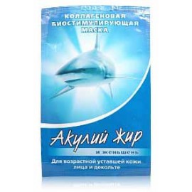 Акулий жир и Женьшень Маска коллагеновая для лица  д/антивозрастной уставшей кожи лица/декольте 10мл пак