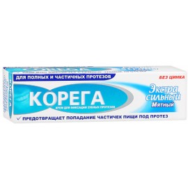 Крем для фиксации зубных протезов КОРЕГА Экстра сильный мятный 40г