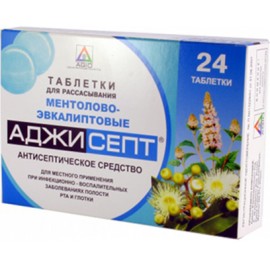 Аджисепт таб д/рассас (ментолово-эвкалипт) N24 стрип ПК <6*4>