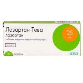 Лозартан-Тева таб п.п.о. 25мг N30 бл ПК <10*3>