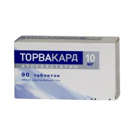 Торвакард таб п.п.о. 10мг N90 бл ПК <10*9>
