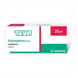 Карведилол Тева таб 25мг N30 бл ПК
