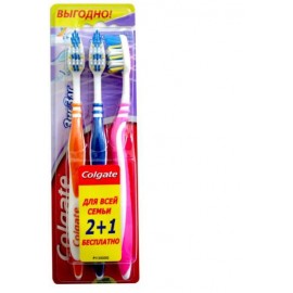 Зубная щётка Colgate ЗигЗаг Плюс 2+1 средняя N3 уп