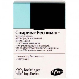 Спирива Респимат р-р д/инг 2,5мкг/доза 60дз 4мл N1 карт ал цил (инг Респимат) ПК