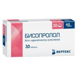 Бисопролол-ВЕРТЕКС таб п.п.о. 10мг N60 уп кнт-яч ПК