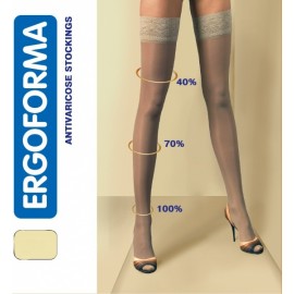 Чулки компресс 1 кл ERGOFORMA (211) 18-22 мм рт ст ажурн рез цв телесн р.3