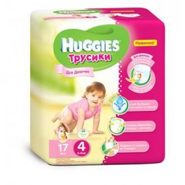 Подгузники детские Huggies трусики Для Девочек р.4 (9-14кг) N17 уп