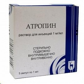Атропин р-р д/ин 1мг/мл 1мл N5 амп ПК