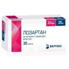 Лозартан-ВЕРТЕКС таб п.п.о. 25мг N30 уп кнт-яч ПК <15*2>