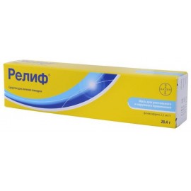 РЕЛИФ МАЗЬ Д/РЕКТ И НАРУЖН ПР 0,25% 28,4Г N1 ТУБ ПЛАСТ (АППЛИК) ПК