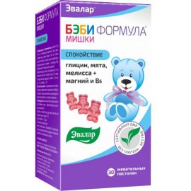 Бэби формула Мишки Спокойствие ЭВАЛАР пастил жев 2,5г N30 бан ПК