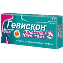 Гевискон Двойное Действие таб жев (мятные) N12 бл ПК