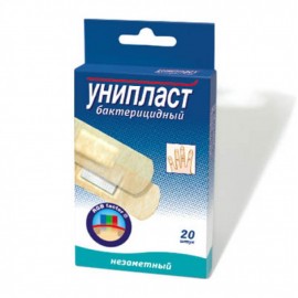 Лейкопластырь бактерицидный УНИПЛАСТ незаметный н/ткан осн цв тел 1,9 х 7,2см N20 уп