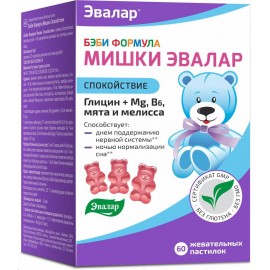 Бэби формула Мишки Спокойствие ЭВАЛАР пастил жев 2,5г N60 бан ПК